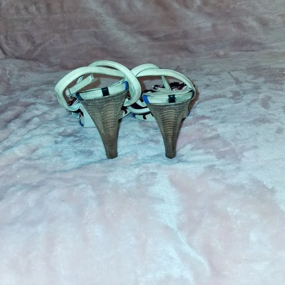 CHANEL Multi-Colored Summer Heels Size 38